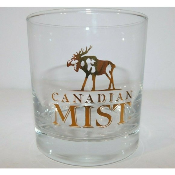 Set 3 Canada Mist Rye Whiskey Gold Transfer MOOSE Low Ball Tumbler Glasses NEW - Picture 4 of 5